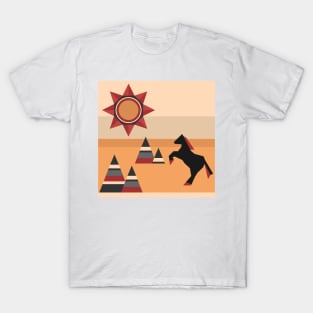 Horse jumping in mountains T-Shirt